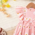 thumbnail image 6 of CAUYDY 4T 5T 6T 7T Kids Children Summer Dress Toddler Baby Girl Little Kids Fly Sleeve Casual Floral Pleated Swing Sundress for Girls (Sizes 4-5 Years,L4-Pink), 6 of 9