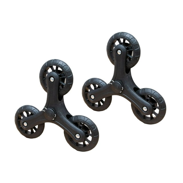 yuksok 2 Pcs Roues d'Escalier de Remplacement Polyvalentes Pliables pour Chariot 23x20,5 cm Noir