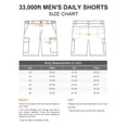 thumbnail image 7 of 33,000ft Mens Daily Shorts with Elastic Waist Drawstring Summer Casual Sports Shorts for Hiking Camping Dating Working Black 38W, 7 of 7