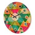 thumbnail image 3 of Designart 'Diamond Retro Pattern IX' Mid-Century Modern Wood Wall Clock, 3 of 5