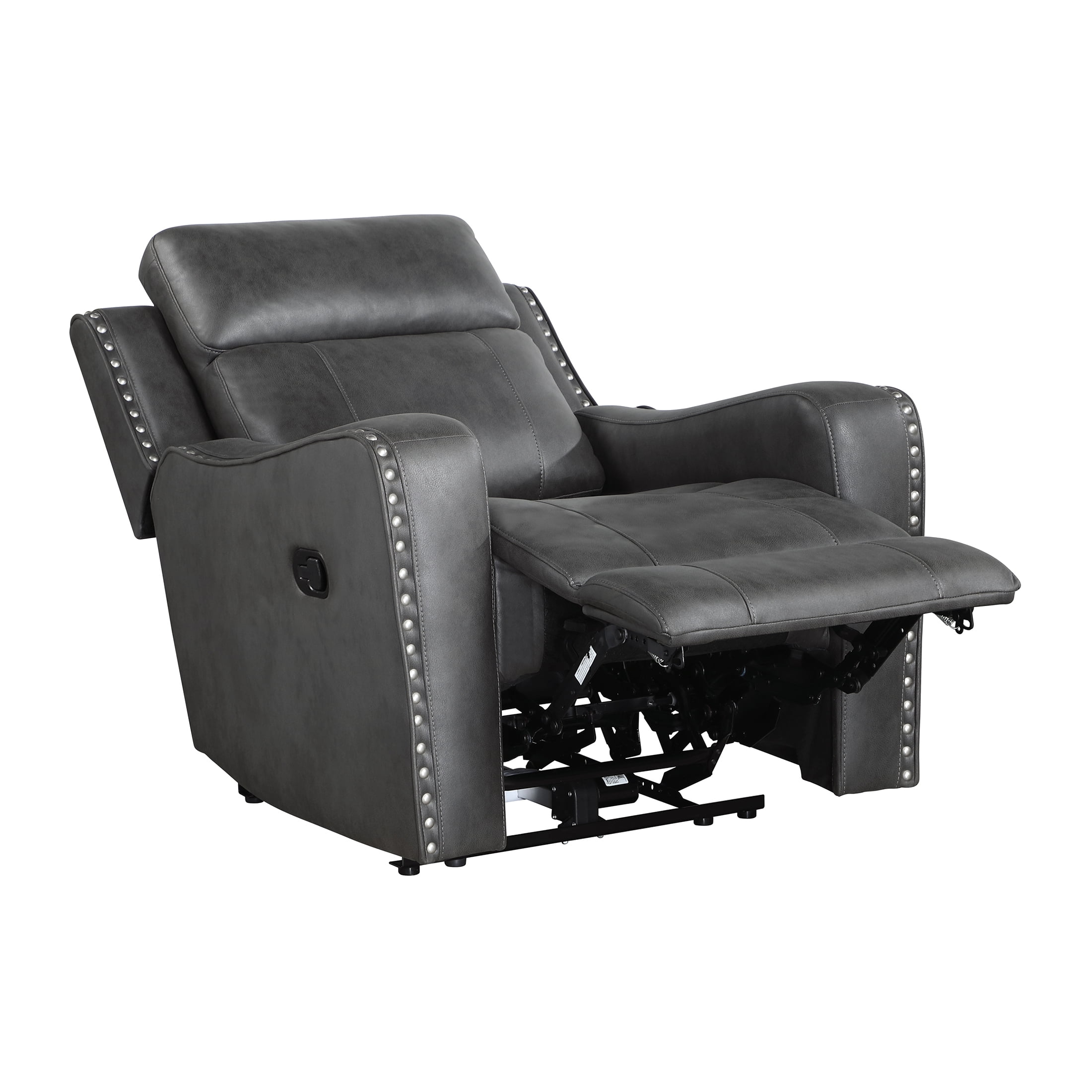 OakvillePark Winterthorn Microfiber Manual Recliner, Smoky Gray
