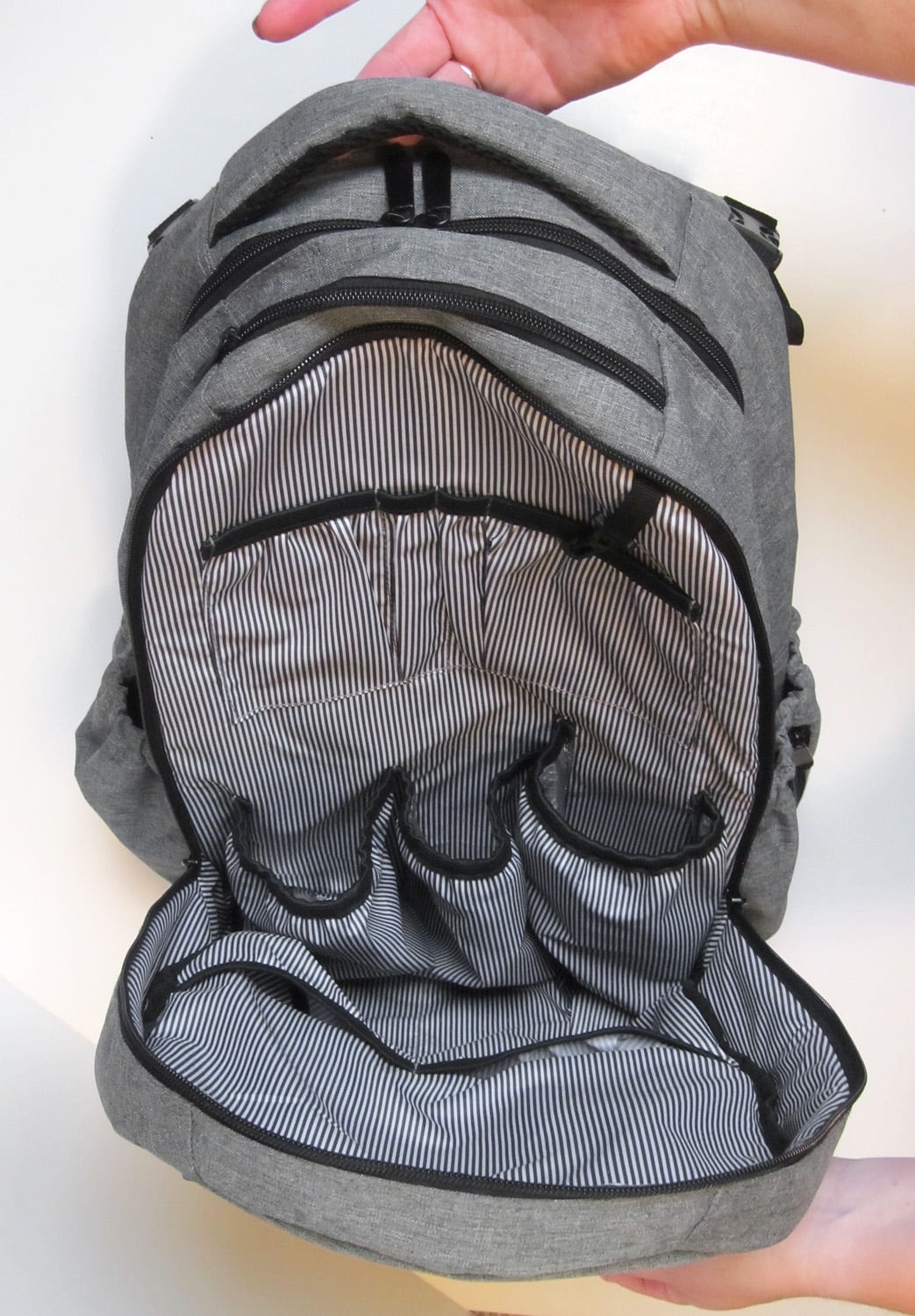 Backpack Diaper Bag with Matching Changing Pad - Gray