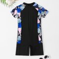 thumbnail image 2 of BOBOGOJP Short Sleeve Girls Swimsuits UV 50+ One Pieces Bathing Suits Zipper 2-14Y Black for Size 9-10 Years, 2 of 9