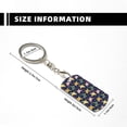 thumbnail image 4 of Goofa Turtle Printed Rectangular Metal Keychain Bag Charm Floral Charm for Purse Keys Metal Keyring Gift for Women Accessories, 4 of 7