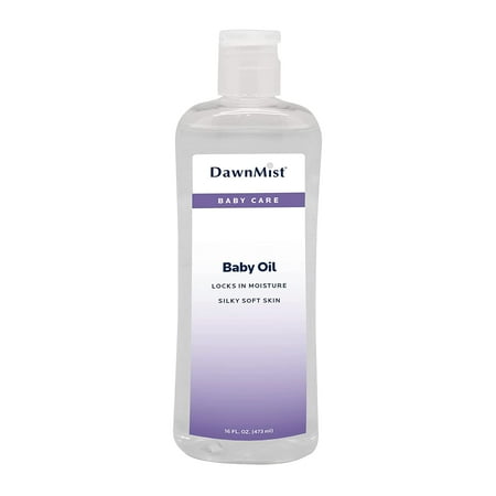 Dukal Dawn Mist Baby Oil with Dispensing Cap, 16 oz. Bottle (Pack of 1) – Hypoallergenic, Moisturizing Baby Skin Care, Gentle and Non-Irritating Formula