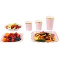 thumbnail image 4 of Geeklife Pink Paper Party Plates with Metallic Gold Border, 9 inch Paper Decorative Dessert Plates Set, 20 count, 4 of 8