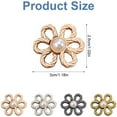 thumbnail image 2 of 8 Pcs Adjustable Jeans Button Pins, Detachable Pants Buttons Pins, Flower Pearl Jeans Button Tightener, Decorative Detachable Waist Buckles for Loose Jeans, Pants, Skirts, Sleeves, 4 Colors, 2 of 7