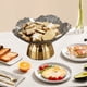 thumbnail image 1 of Platos de frutas y aperitivos, carrito metálico con ruedas, diseño de dos niveles, ideal para la sala de estar, mesa de centro y dulces, almacenamiento portátil, plegable, para oficina., 1 of 8