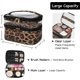 thumbnail image 2 of Double-layer Cosmetic Bag Makeup Bag Travel Makeup Bag Makeup Bags for Women Cosmetics Cases Portable Waterproof Foldable (Leopard), 2 of 4