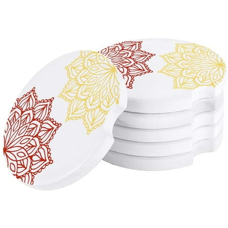 

ZHANZZK Multicolor Dahlia Pinnata Flower Set of 6 Car Coaster for Drinks Absorbent Ceramic Stone Coasters Cup Mat with Cork Base for Home Kitchen Room Coffee Table Bar Decor