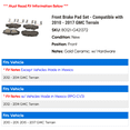 thumbnail image 2 of Front Brake Pad Set - Compatible with 2010 - 2017 GMC Terrain 2011 2012 2013 2014 2015 2016, 2 of 2