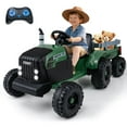 thumbnail image 1 of Costway 24V Ride On Tractor for Kids with Detachable Trailer Remote Control Music Dark Green, 1 of 10