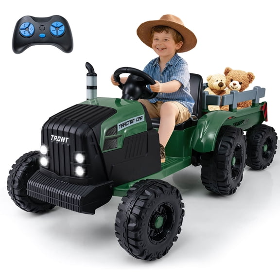 Infans 24V Ride On Tractor for Kids with Detachable Trailer Remote Control Music