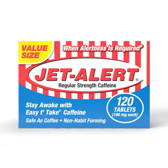 Jet Alert Regular Strength Caffeine, Restore Mental Alertness, 100Mg, 120 Ct
