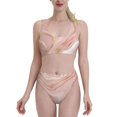 thumbnail image 2 of Picia Rose Gold Glitter Splatter Women's High Waisted Bikini Scoop Neck Swimsuit Two Pieces Bathing Suit-Medium, 2 of 8