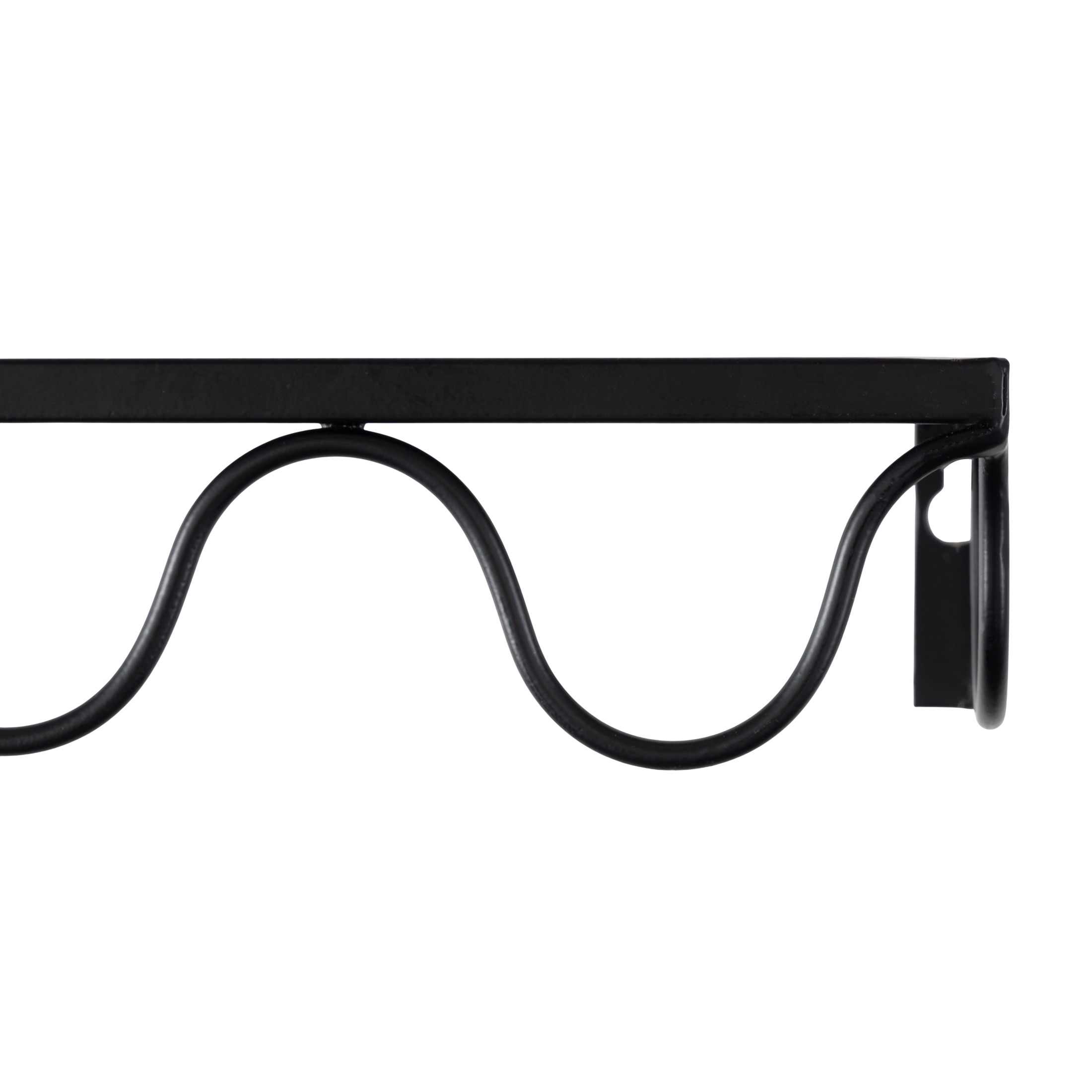 DecMode 24", 20", 17"W 1-Tier Black Wall Shelf with Metal Frame (3 Count)
