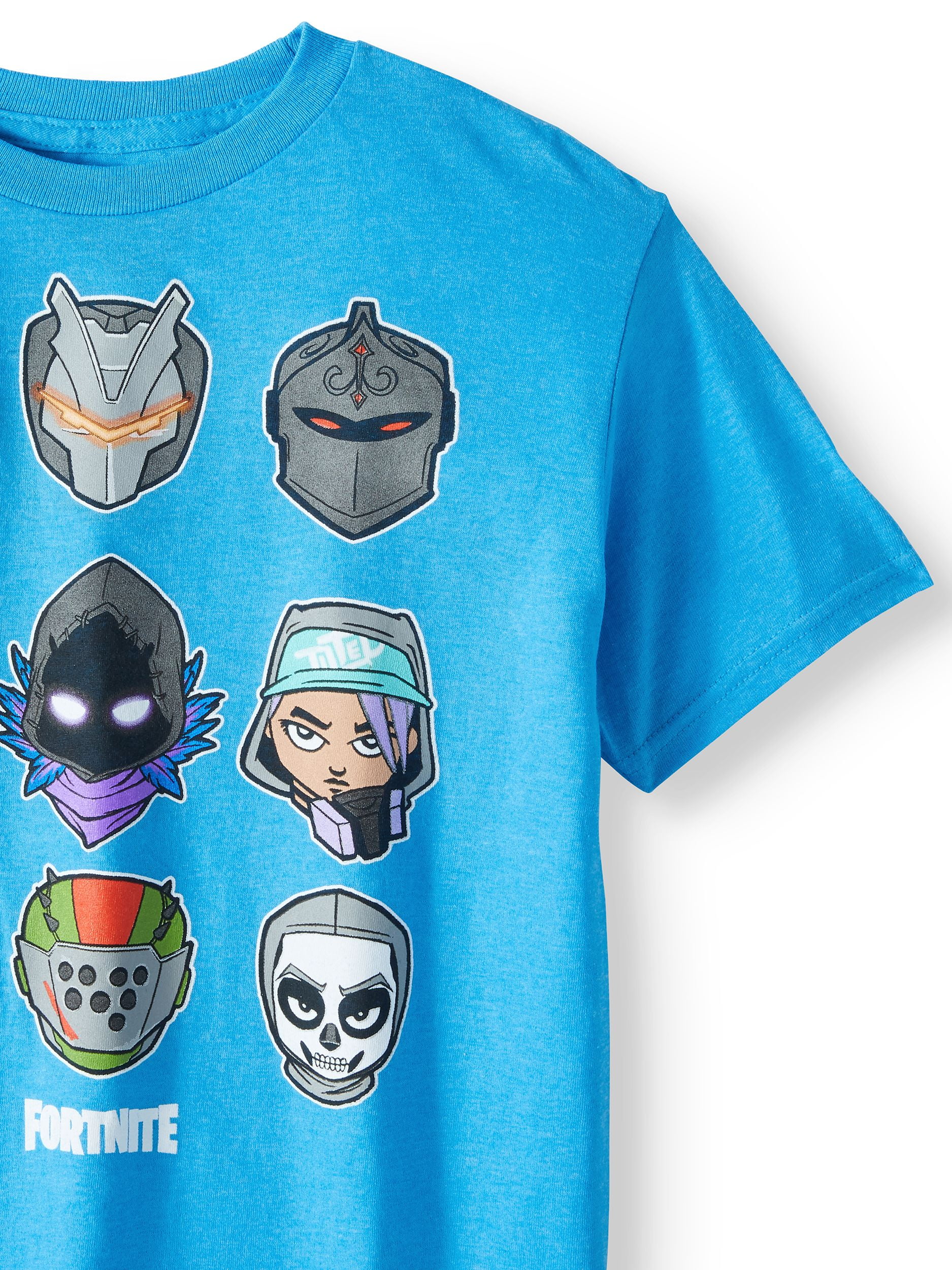 Fortnite Shirts Chibi Character Grid Graphic For Boys Video Game Fan Heather