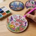 thumbnail image 4 of DIY Diamond Art Coaster Kit Spring Flower Theme 5D Diamond Dot Set 8 Pcs DIY Crafts Supplies Complete Bedazzler Kit with Cup Holder Cork Base Pad Pickup Pen and Tray for Adults Kids Gift, 4 of 6