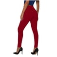 thumbnail image 5 of Leggings for Women Lightweight Casual High Waisted Tummy Control Gym Yoga Pants Summer Trousers Wine L, 5 of 8