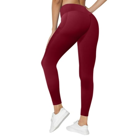 

KmaiSchai Pocket Leggings For Women High Waist Running Color Fitness Women S Slim-Fitting Tights High-Waist Pocket Casual Pants -Lifting Leggings Yoga Solid Yoga Pants Maternity Crop Yoga Pants High