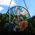 thumbnail image 2 of Armor of God Suncatcher, Knight Stained Glass, Inspirational Christian Design, Stained Glass Suncatcher with Bible, Gift for Religious Individuals, Spiritual Seekers, and Fantasy Fans, 2 of 5