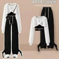 thumbnail image 5 of Spring/Summer Set Women's Korean Loose Design Casual Top+suspender+work Wide Leg Pants Three Piece Set Trendy, 5 of 5
