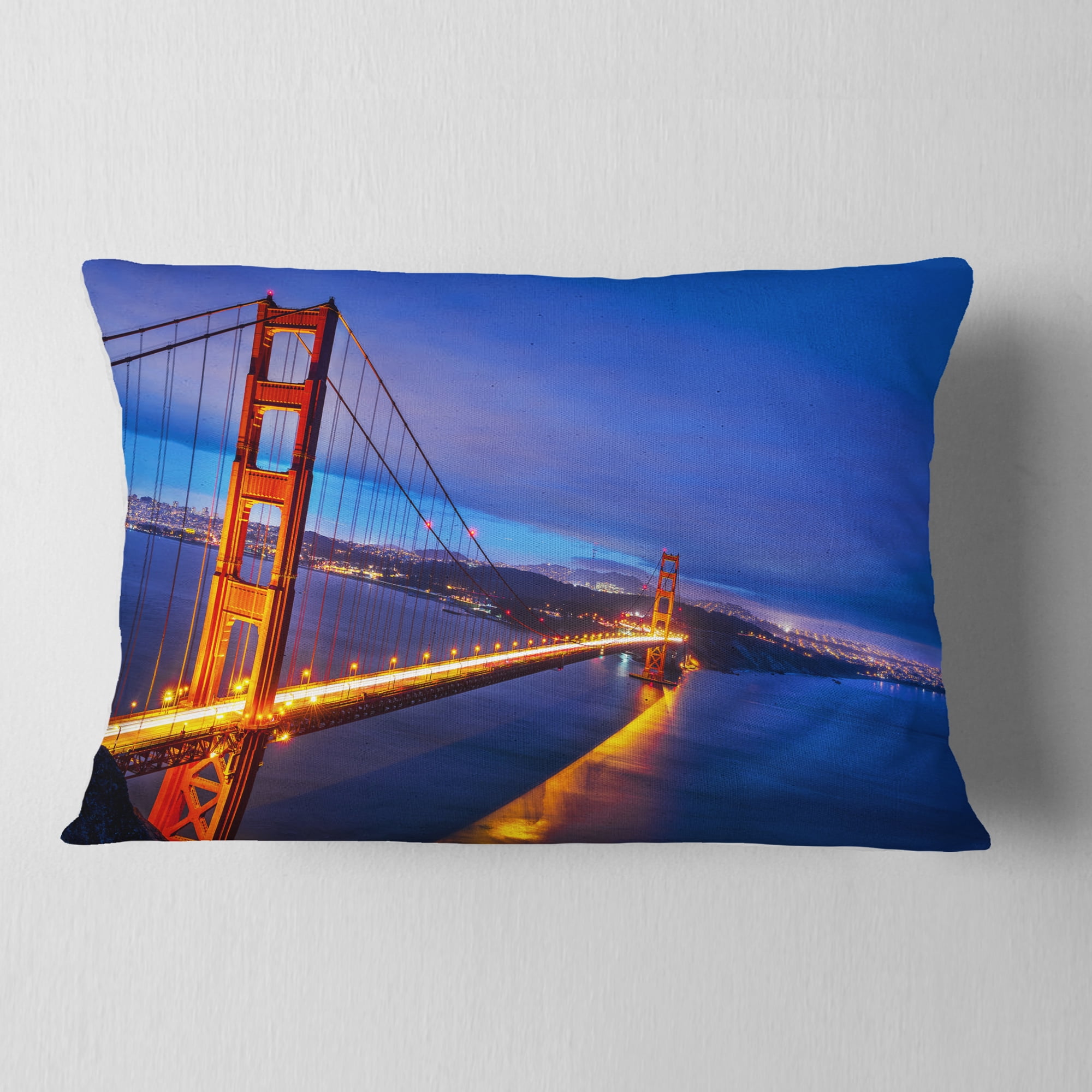 Designart 12" x 20" Red Polyester Throw Pillow