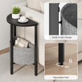 thumbnail image 6 of Small Round Side Table End  Tall Accent With Storage Basket Set Of 2 Half Tables Moon Coffee Bedside Modern Nightstand For Living Room Bedroom Black, 6 of 9