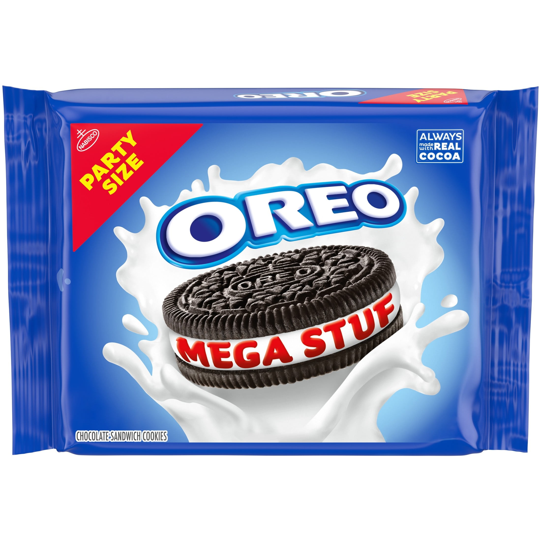 OREO, Mega Stuf Chocolate Sandwich Cookies, 1 lb 9.35 oz, Party