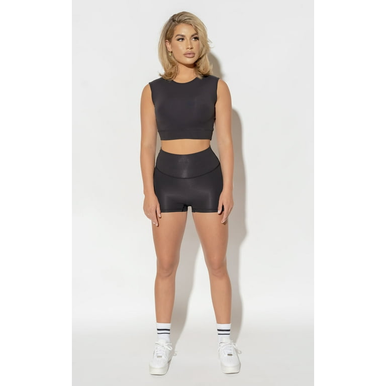 Airy Scrunch Butt Yoga Short, Scrunch Butt Gym Short - Black