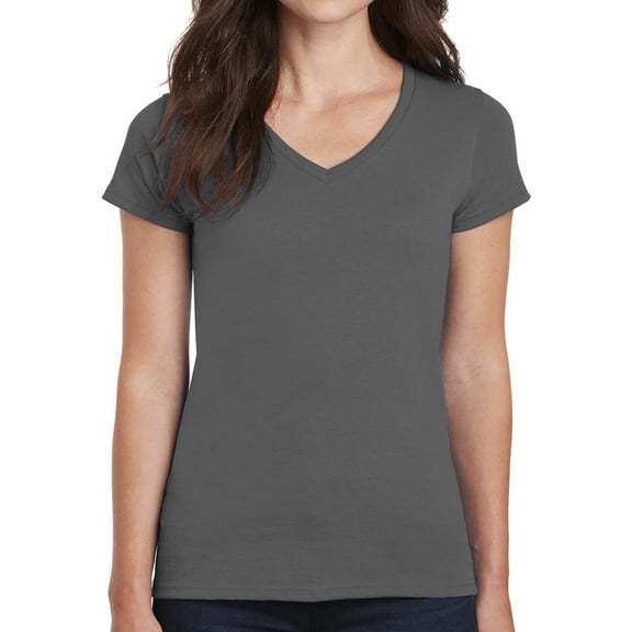 Gildan Women’s Heavy Cotton V-Neck T-Shirt 5V00L - Short Tee for Ladies - Classic Value Shirt for Women