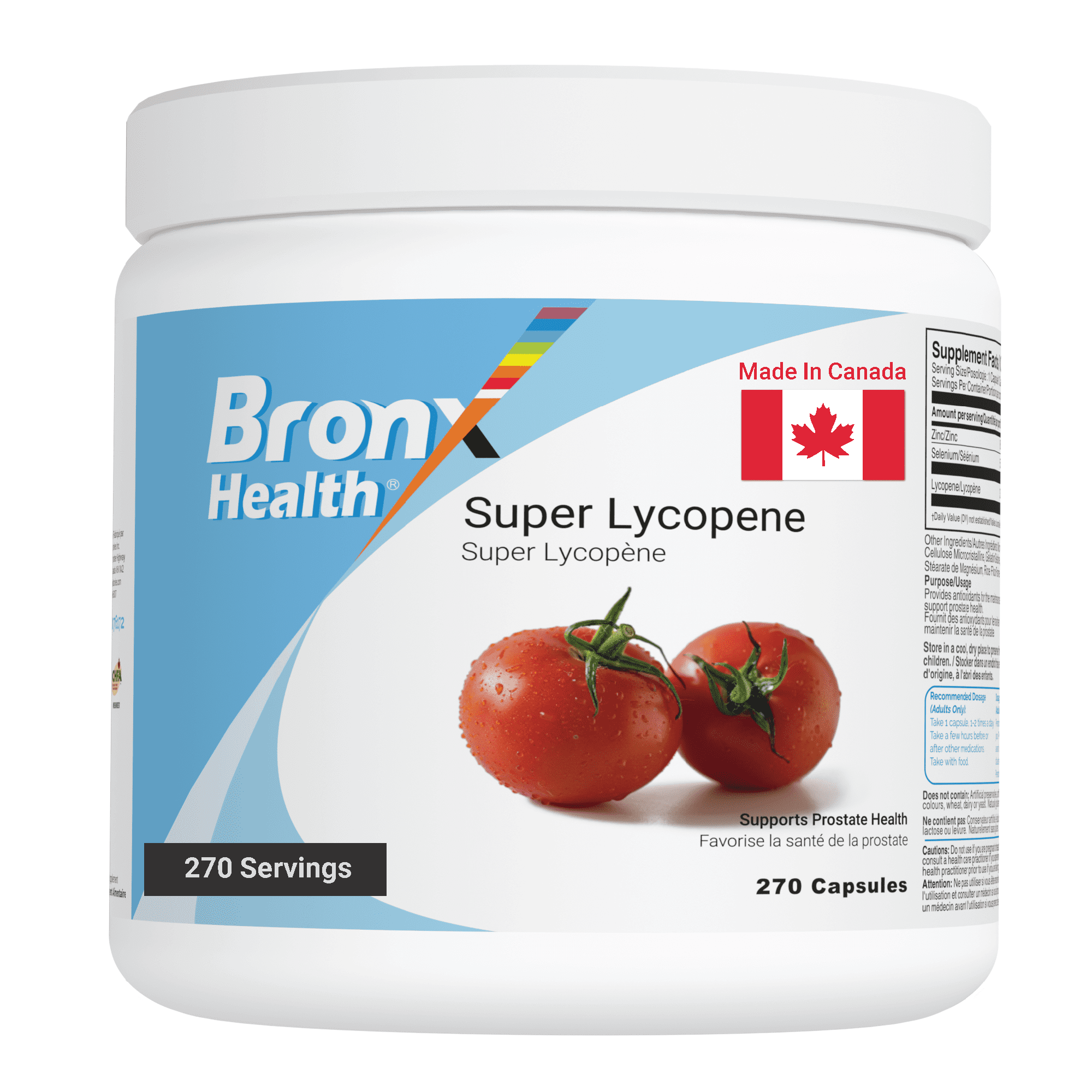 Bronx Health BRONX Lycopene with Zinc and Selenium 270 Capsules supplement bottle