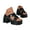 Black, variant on Platform Sandals for Women Leather Dressy Low Chunky Slides Summer Beach Slip on Slippers