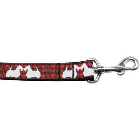 - 4 ft. Red Plaid Scottie Pups Nylon Dog Leash