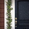 thumbnail image 3 of HGTV Home Collection by National Tree Company Pre-Lit Artificial Christmas Garland, Green, Winter Garden Eucalyptus, Pine Cones, 50 Warm White LED Lights, Battery Operated, Timer, 6 Feet, 3 of 5