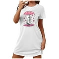 thumbnail image 2 of Sakmal Moomoo Sleep Dress for Women White Spooky Season Casual Short Mumu Dress Short Sleeve Ghost Print Nightgowns for Women, 2 of 5