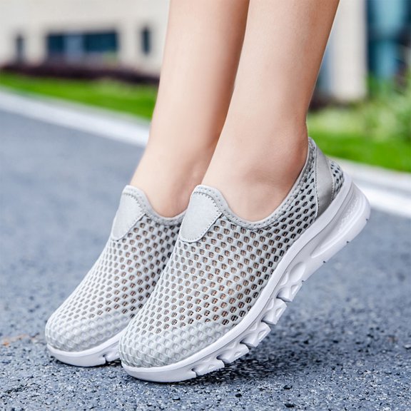 Willtoo Walking Shoes for Women Mesh Slip On Comfortable Sneakers Round Toe Lightweight Tennis Shoes Non Slip Casual Footwear