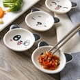 thumbnail image 4 of SHISUYAN Creative Ceramic Saucer for Home Use Black Cartoon Panda Shape Mini Plate 4 Pieces, 4 of 8