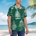 thumbnail image 5 of Xecao Christmas Trees print Hawaiian shirt - a stylish short-sleeve button-down for men, perfect for casual beach and tropical outings., 5 of 9