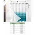 thumbnail image 7 of No Hook Shower Curtains, Turquoise White Ombre Standard Shower Curtains with Snap in Liner, Modern Country Abstract Stripes Waterproof Washable Fabric Bathroom Shower Curtain Sets, 66" x 72", 7 of 7