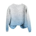 thumbnail image 4 of Womens Sweater Long Sleeve Gradient Printed Casual Loose Hoodless Sweater Blouse Light Blue L Sweater for Women, 4 of 4