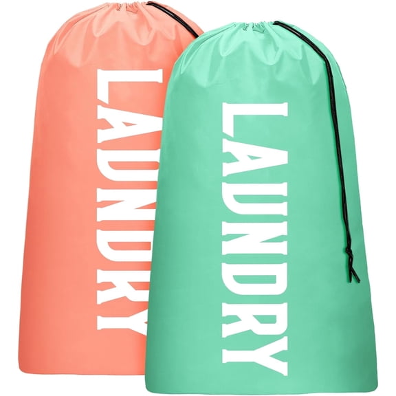2 Pcs Travel Laundry Bag,Dirty Clothes Bag for Traveling with Handles and Carabiner Collapsible Laundry Bag for Travel,Camp,Fitness,and Students