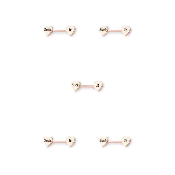 Jumpingount Anillo para pezones, accesorio de moda, joyería para chicas jóvenes, Piercings, decoración corporal encantadora para mujeres, oro Oro rosa chúpalo 5piezas
