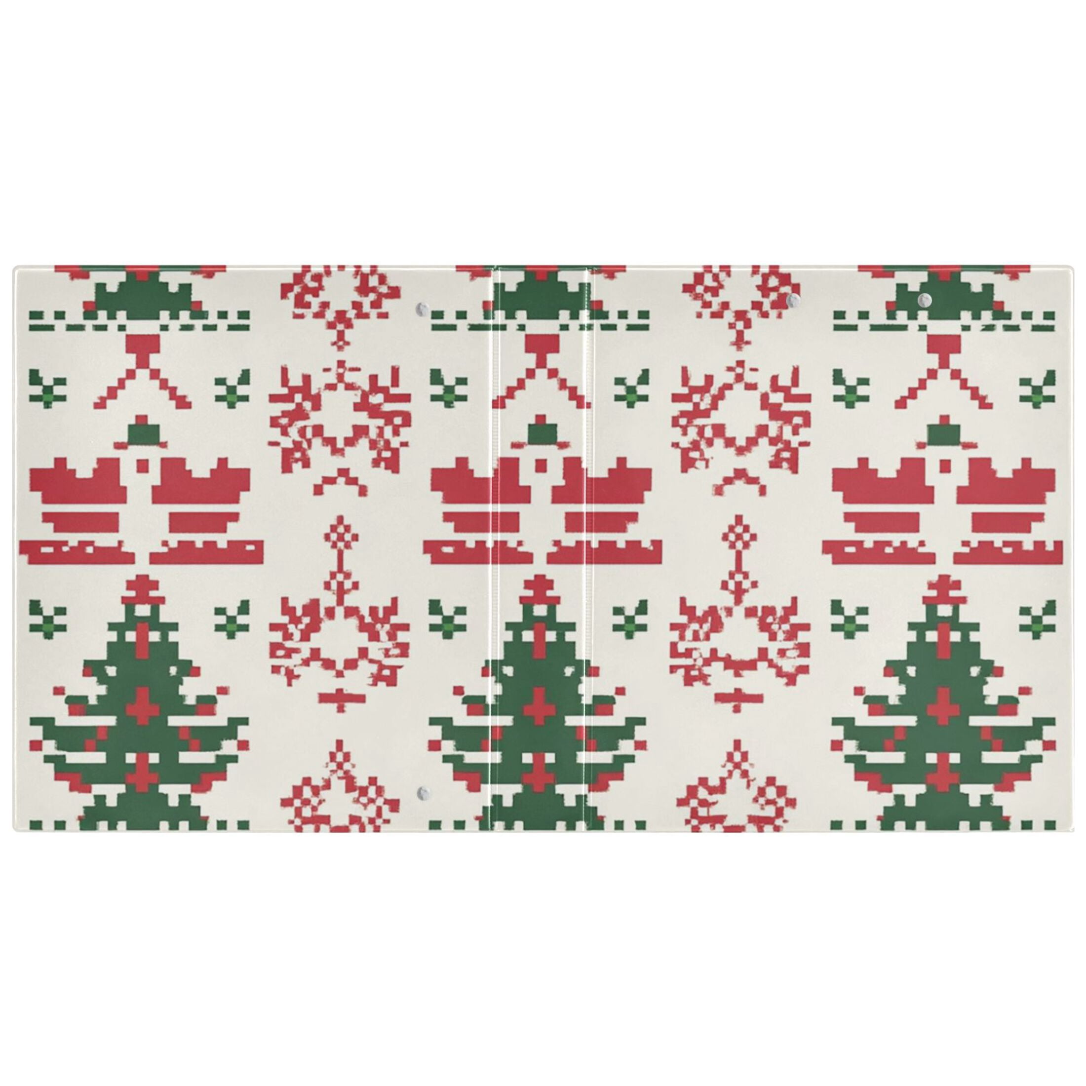 Christmas Pixel 3 Ring Binders 1.5 inch Hardcover File Folders with Interior Pockets A4 Size Organizer for School Office Hospital
