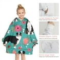 thumbnail image 6 of Australian Shepherd Dog and Flower Blanket Hoodies for Kids 6-13YR Oversize Wearable Blanket Hoodies for Boys Girls Teens, 6 of 7