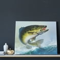 thumbnail image 3 of Logiee Largemouth Bass jumps out of water Print Canvas Wall Art ,Art Poster,Canvas Decorative Picture,Decor Wall Pictures for Living Room Bedroom Bathroom,Ready to Hang, 3 of 6