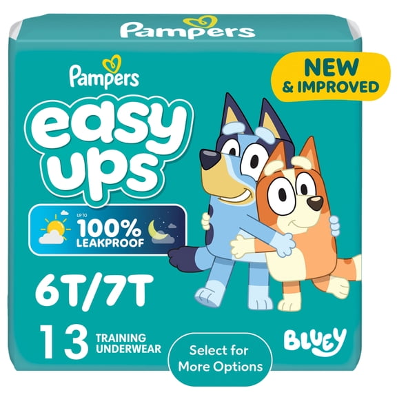 Easy Ups Bluey Potty Training Pants Boys Size 6T-7T, 13 Count (Select for More Options)