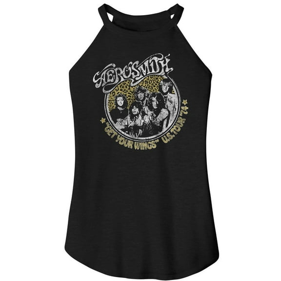 Aerosmith Get Your Wings Black Women's Sleeveless Rocker Tank Top T-Shirt
