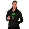 thumbnail image 4 of Cool Melting Skull Ice Cream Cone Unisex Plus Fleece Graphic Hoodie Brisco Brands 4X, 4 of 5