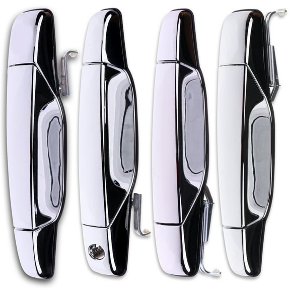 CCIYU Door Handles Chrome tahoe handles  Exterior Front Rear Driver Passenger Side Replacement fit for 2007-2013 for Chevy for GMC for Cadillac Chrome(4pcs)